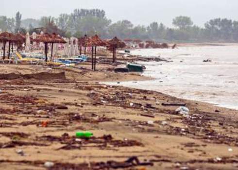 Anthropogenic Impacts Dirty Polluted Beach In Rain Oliver Sved