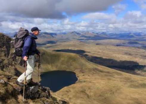 Cultural Services Hiker Enjoying View Scottish Hughlands Sander Van Der Werf